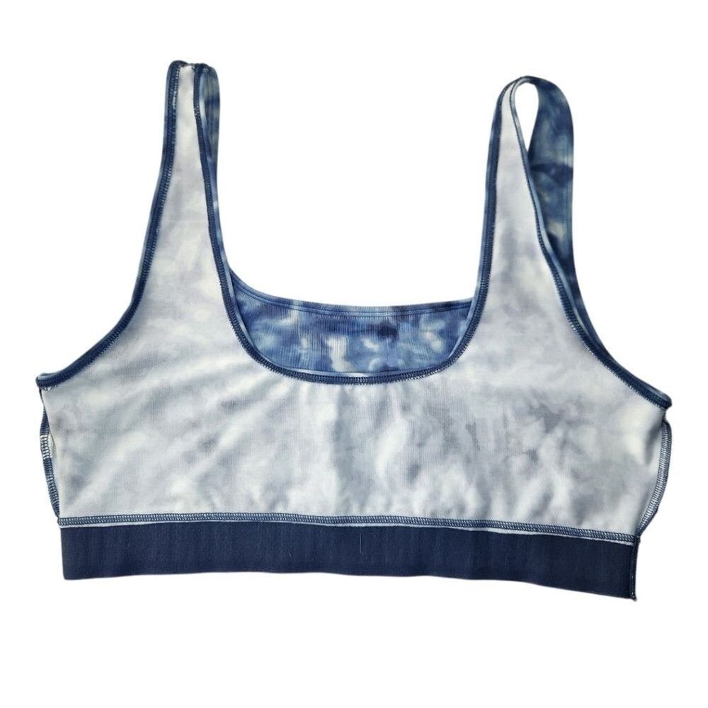 PINK Victoria's Secret Women Blue Tie-Dye Ultimate Sports Bra Size M - Picture 8 of 10